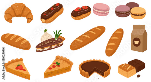Bakery items collection illustration