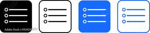 website menu icon set. Website navigation symbol. Hamburger web. List menu sign.  App burger icons. three horizontal bars. Squares dots and ellipsis
