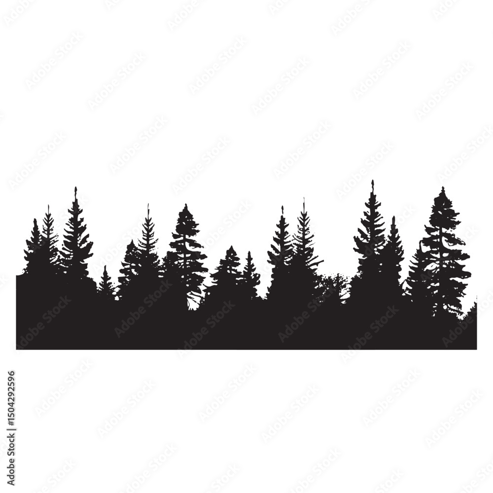 Fototapeta premium Minimalist Forest Silhouette Print