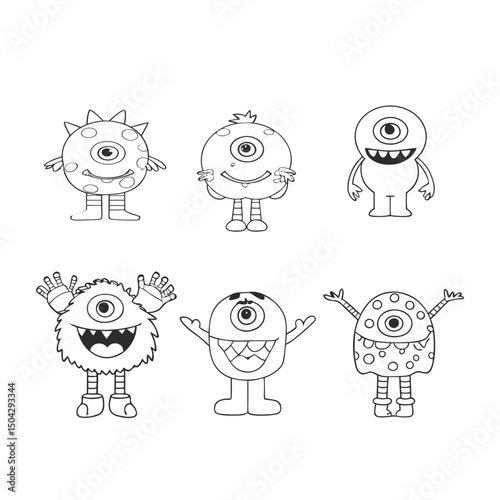 Desenho de Monstro Feliz para Colorir para Crianças
