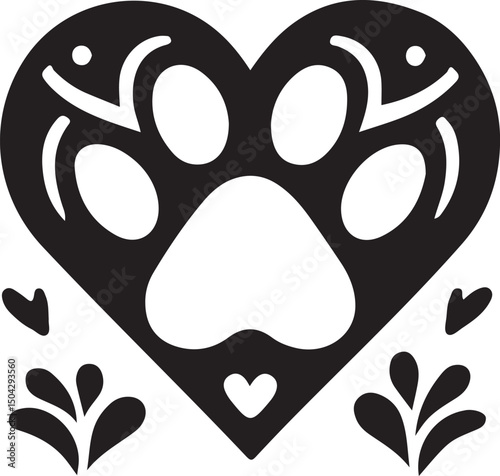 black and white heart shape