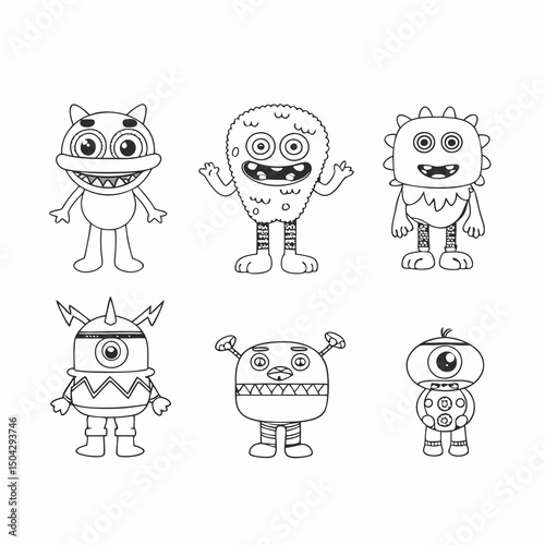 Desenho de Monstro Feliz para Colorir para Crianças
