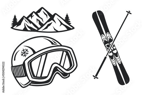 Camping icons set vector illustration with camping symbols and designs