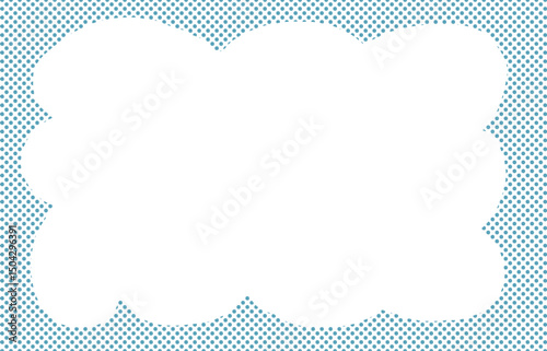 雲型のブルードット柄のフレーム Adobe Illustrator Artwork