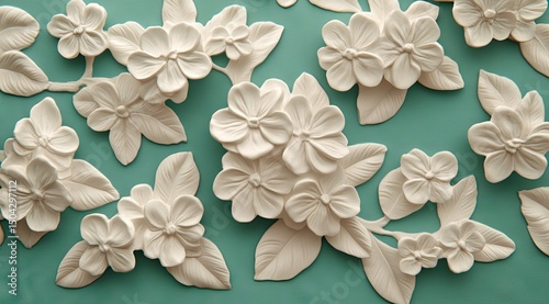 Delicate floral bas-reliefs