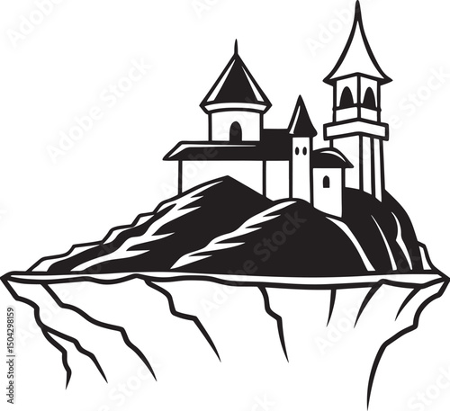 Vector illustration of Church of the Holy Spirit, an ancient Russian Orthodox cathedral with traditional architecture and golden domes under a clear sky