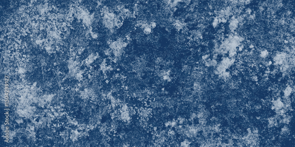 Rough Blue Texture with High-Contrast White Shape in Central Composition

