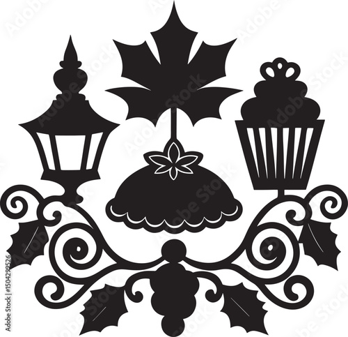 A sweet set of vector birthday dessert illustrations with chocolate, strawberry, and cherry cream cupcakes, muffins, and cakes