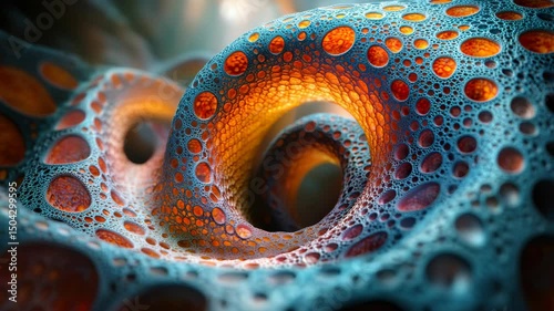 A close up view of the inside of a microscope microscope