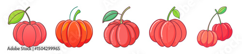surinam cherry icon, surinam cherry line art - simple line art of surinam cherry, perfect for surinam cherry logos and icons