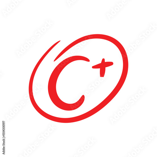 Score C Plus Red Label Hand Drawn