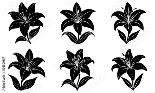 Easter Lily Silhouette vector illustration