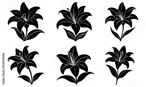 Easter Lily Silhouette vector illustration