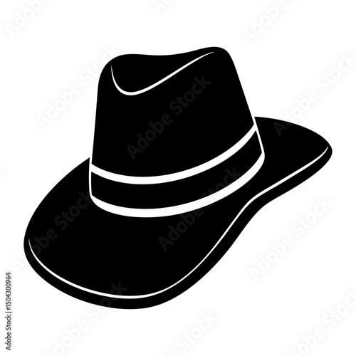 Detective Hat Silhouette vector illustration