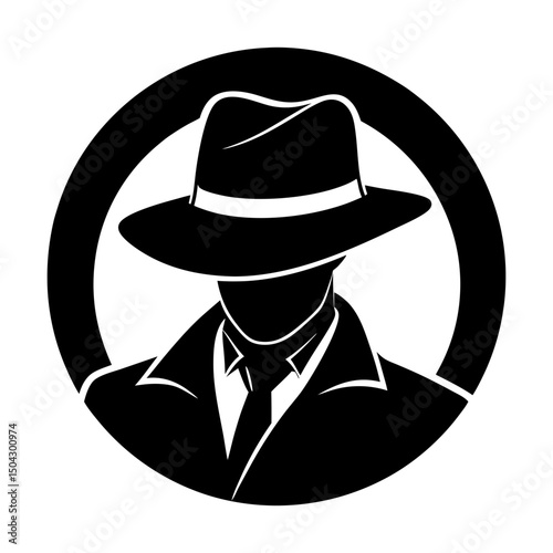 Detective Hat Silhouette vector illustration