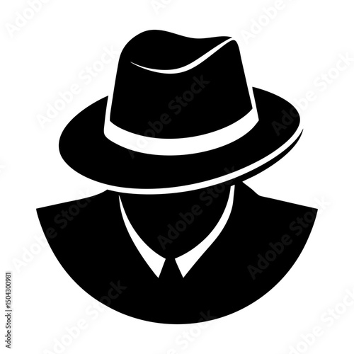 Detective Hat Silhouette vector illustration