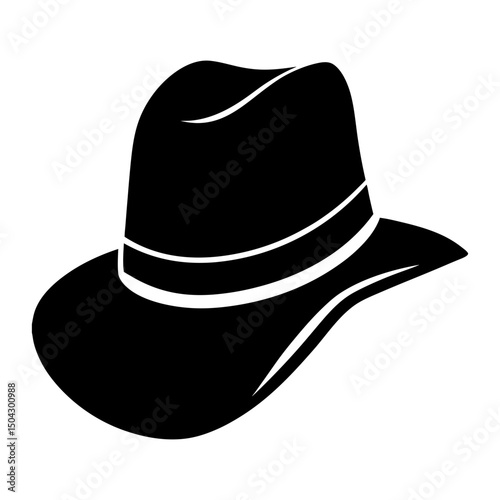 Detective Hat Silhouette vector illustration