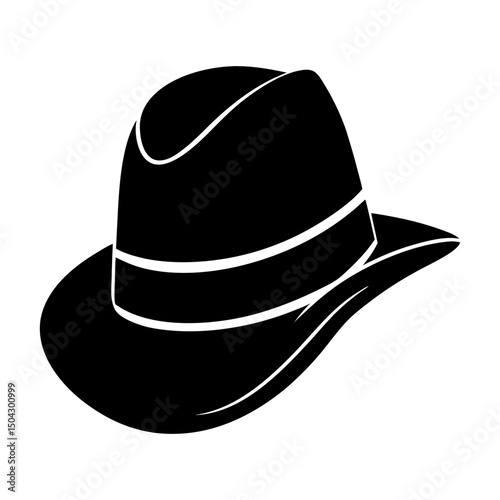 Detective Hat Silhouette vector illustration