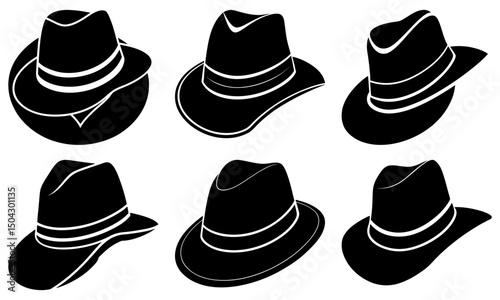 Detective Hat Silhouette vector illustration