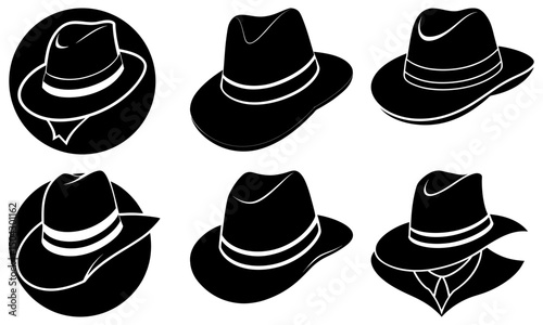 Detective Hat Silhouette vector illustration