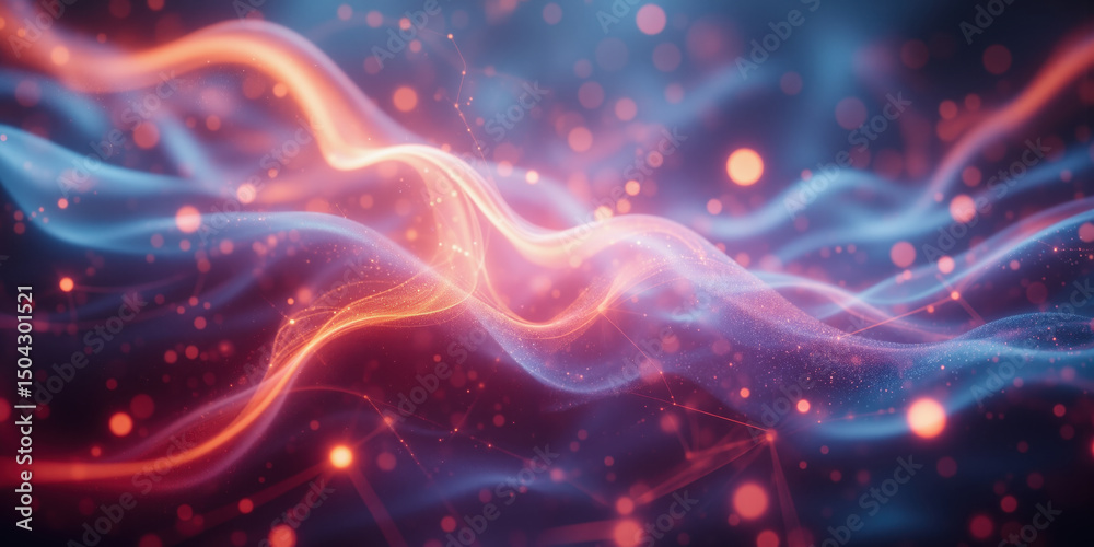 Fototapeta premium Emotional Intelligence Visualization Abstract representation of empathy metrics in soft gradient flows, human-centered technology, caring technology branding elements, inclusive design