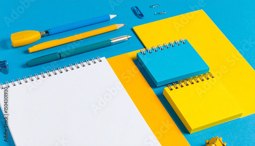 Vibrant Yellow, Orange & Teal Stationery Office & School Supplies