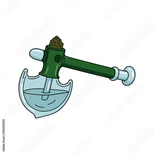Vector Illustrated Glass Axe Water Bong