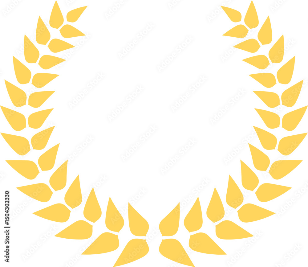 Golden Laurel Wreath Icon for Awards and Achievements