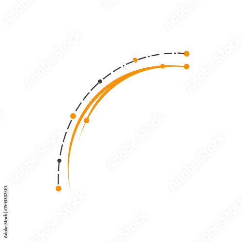 Abstract curves depict growth rising upwards on white backdrop design element
