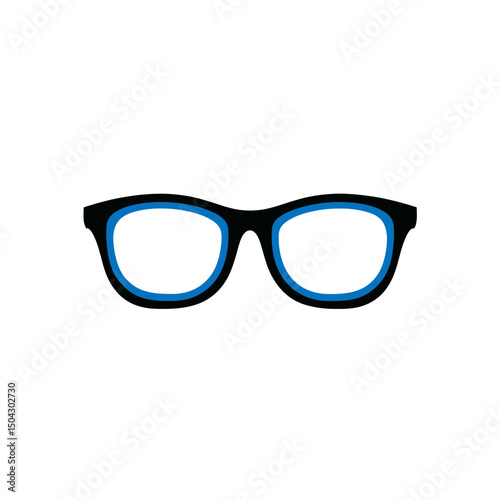 Eyeglasses icon displays optics vision equipment isolated design