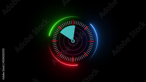 scanner icon animation isolated scanner neon shine icon animation .