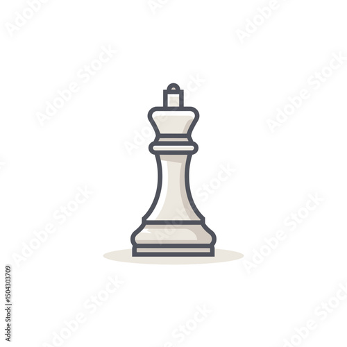Ivory queen stands strategically during simple chess game scene isolated