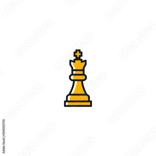 Chess king symbolizes strategy on isolated background minimal design