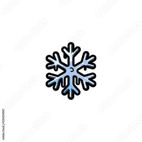 Snowflake art chills isolated on white background drawing design minimal