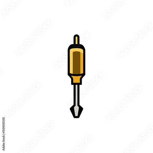 Isolated screwdriver tightens screws white backdrop repair tool