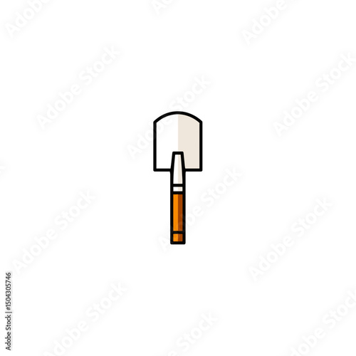 Icon tool digs soil garden simple clean white background minimal
