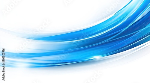 Abstract swirling blue lines on white background