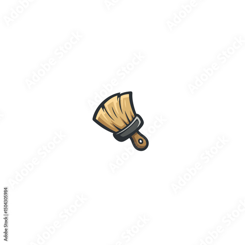 Paintbrush tool presents artwork on plain background simplicity