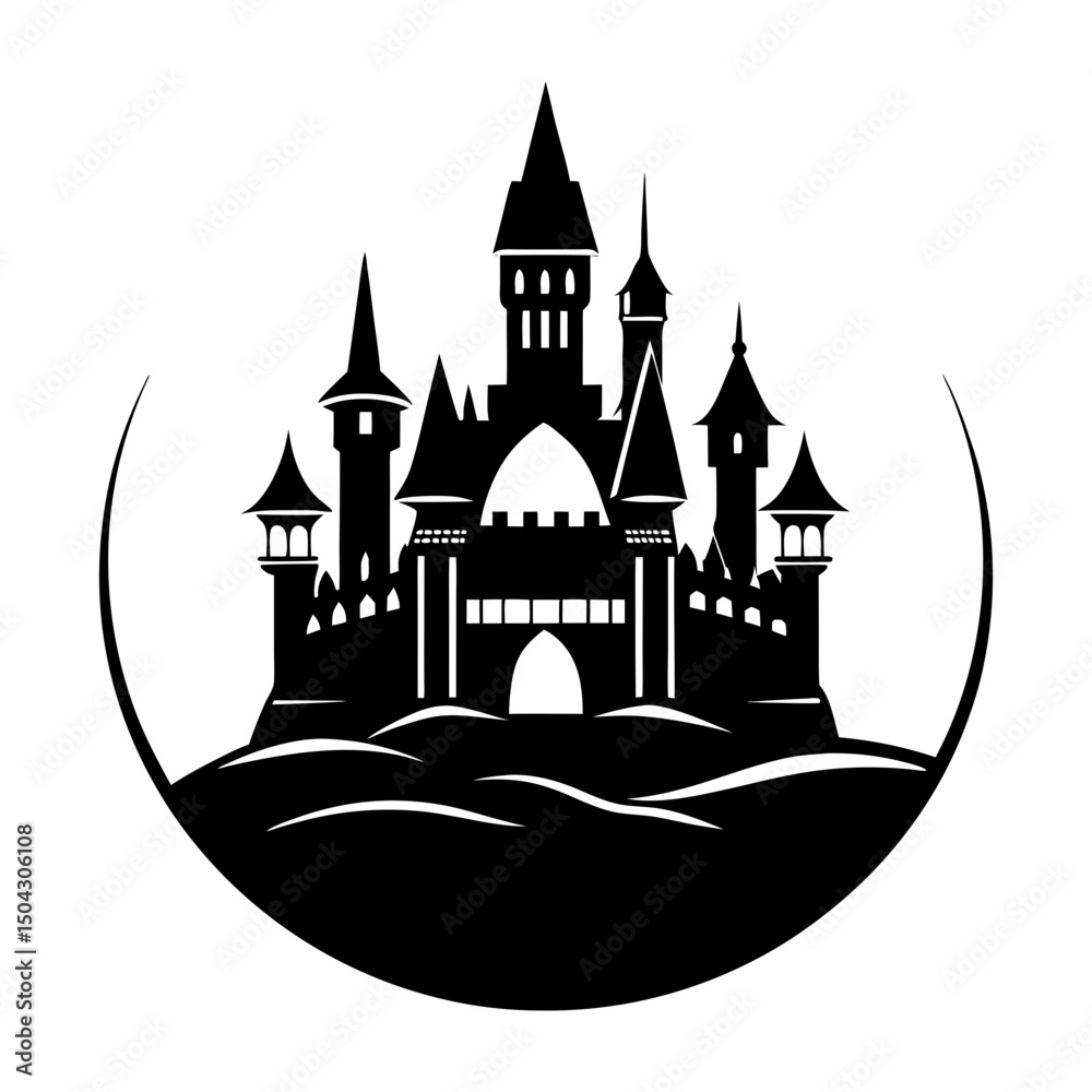 Obraz premium Castle Silhouette vector illustration