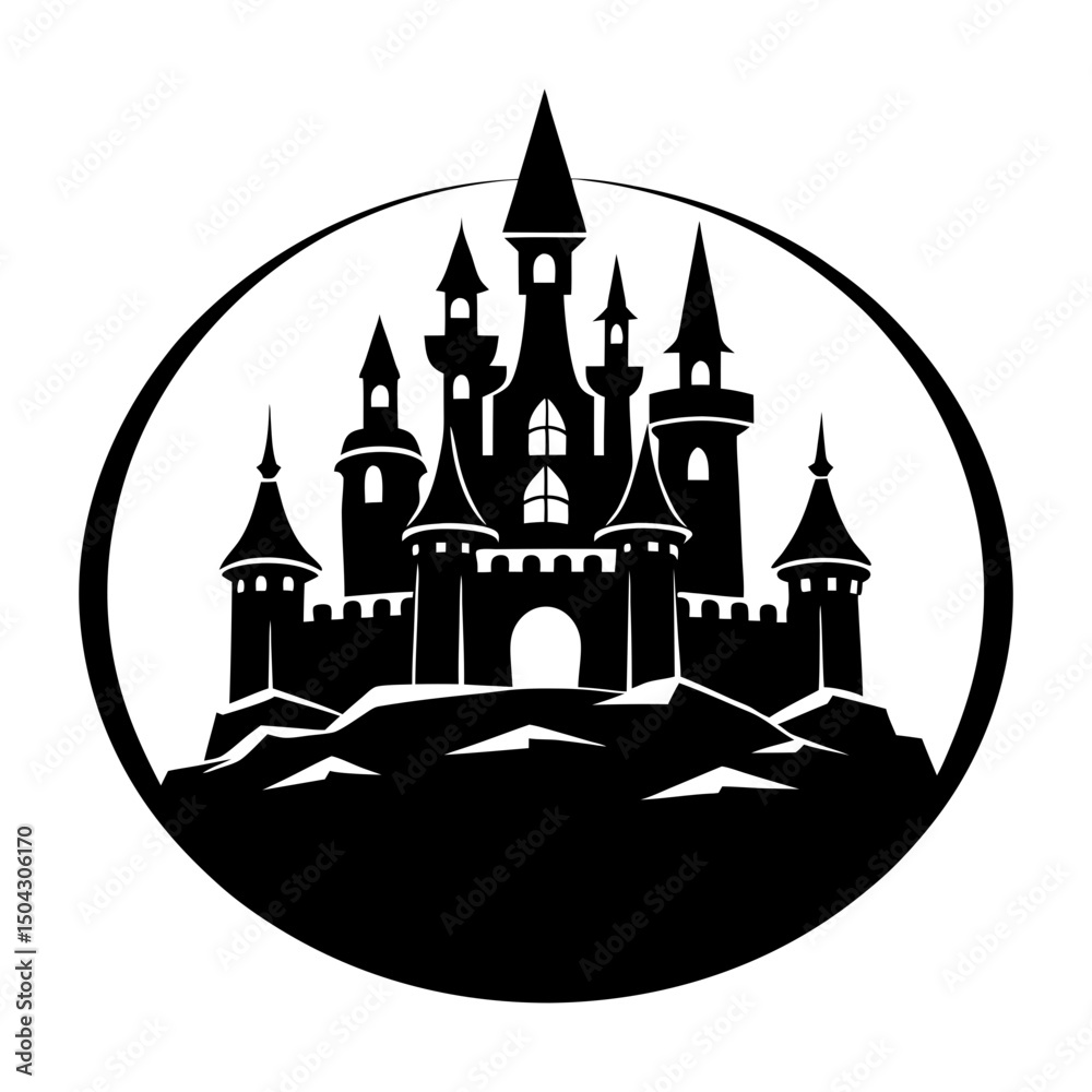 Obraz premium Castle Silhouette vector illustration