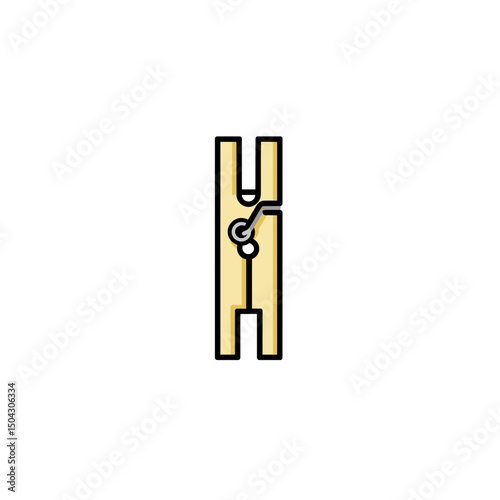 Isolated clothespin grips object on plain background clip art