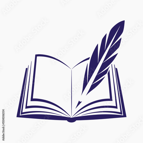open book with bookmark icon illustration. book, open, paper, page, education, blank.