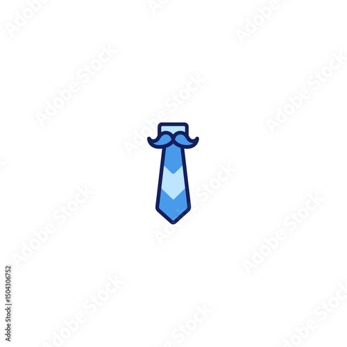 Blue tie celebrates fathers day graphic flat design