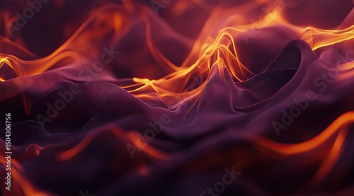 Abstract fiery fabric folds