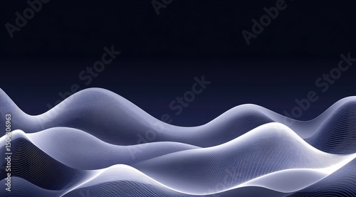 Abstract wavy lines against a dark background