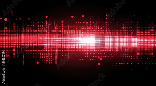 Abstract red digital wave graphic
