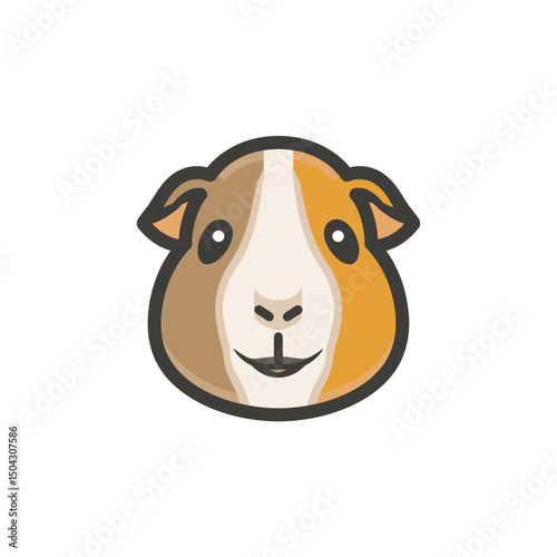 Guinea pig pet shows face cartoon cute isolated art