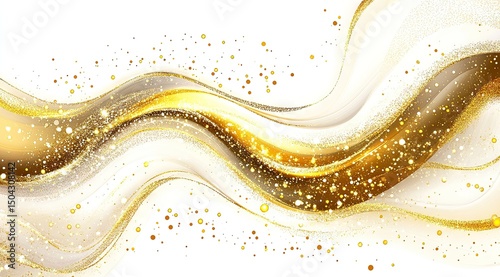 Gold and cream flowing waves with glitter