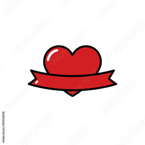 Stylized heart displays love amidst isolated white background