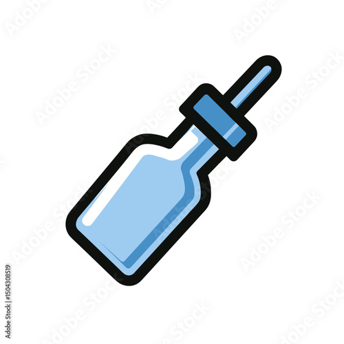 Liquid filled dropper dispenses fluids in laboratory clean background